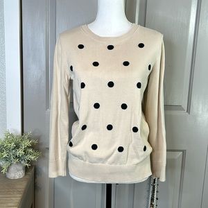 Banana Republic Tan Polka Dot Sweater Size M